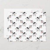 Schwarz-Weiß-Kuh-Muster. Postkarte (Vorne/Hinten)