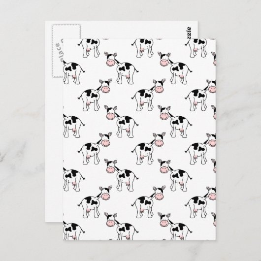 Schwarz-Weiß-Kuh-Muster. Postkarte (Vorne/Hinten)