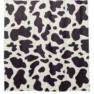 Schwarz-Weiß-Kuh-Muster Print Duschvorhang