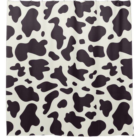Schwarz-Weiß-Kuh-Muster Print Duschvorhang (Vorderseite)
