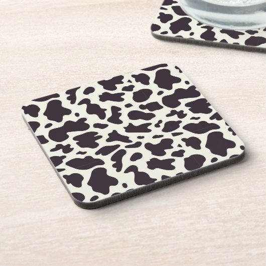 Schwarz-Weiß-Kuh-Muster Print Getränkeuntersetzer (Linke Seite)
