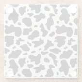 Schwarz-Weiß-Kuh-Muster Print Glasuntersetzer (Rückseite)