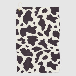 Schwarz-Weiß-Kuh-Muster Print Golfhandtuch