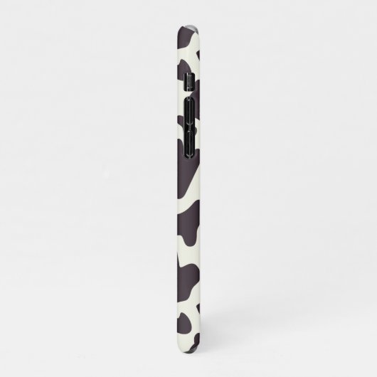 Schwarz-Weiß-Kuh-Muster Print iPhone Hülle (Linke Seite)