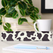 Schwarz-Weiß-Kuh-Muster Print Namensplakette