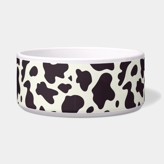 Schwarz-Weiß-Kuh-Muster Print Napf (Vorderseite)