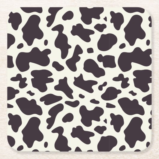 Schwarz-Weiß-Kuh-Muster Print Rechteckiger Pappuntersetzer (Vorderseite)