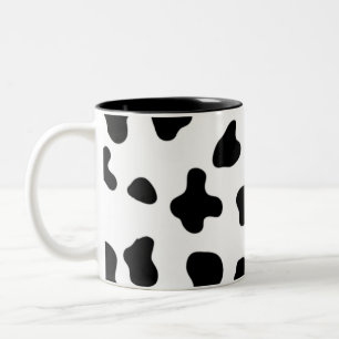 Schwarz-Weiß-Kuh-Muster Zweifarbige Tasse