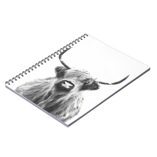 Schwarz-Weiß-Kuh-Portrait Notizblock (Linke Seite)