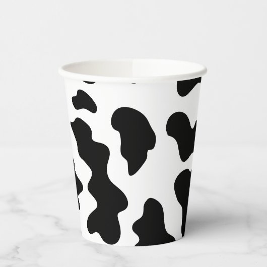 Schwarz-Weiß-Kuh Print Farm Barthday Party Pappbecher (Links)