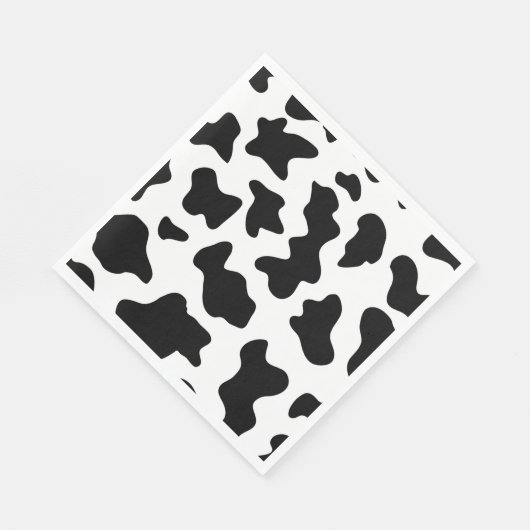 Schwarz-Weiß-Kuh Print Farm Barthday Party Serviette (Ecke)