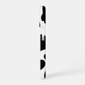 Schwarz/Weiß Kuh Print iPhone 16 Fall Hülle (Linke Seite)