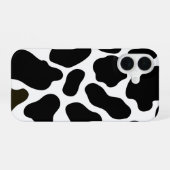 Schwarz/Weiß Kuh Print iPhone 16 Fall Hülle (Rückseite (Horizontal))
