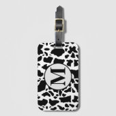 Schwarz-Weiß-Kuh-Printwerbung für Monogramm Gepäckanhänger (Vorderseite Vertikal)