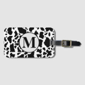 Schwarz-Weiß-Kuh-Printwerbung für Monogramm Gepäckanhänger (Vorderseite (Horizontal))