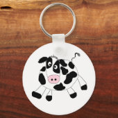 Schwarz-Weiß-Kuh Schlüsselanhänger (Vorderseite)