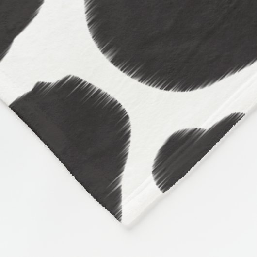 Schwarz-Weiß-Kuh-Spot Tiermuster Fleecedecke (Ecke)