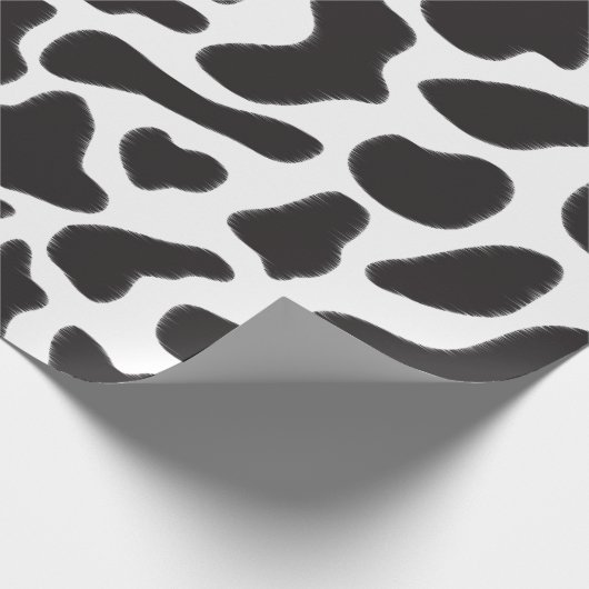Schwarz-Weiß-Kuh-Spot Tiermuster Geschenkpapier (Ecke)