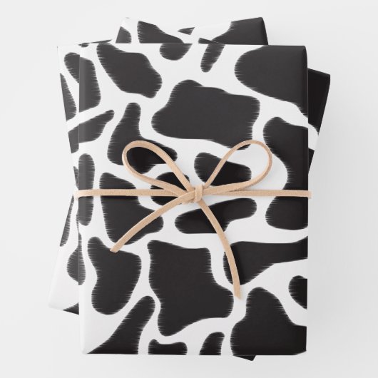 Schwarz-Weiß-Kuh-Spot Tiermuster Geschenkpapier Set (Beispiel)