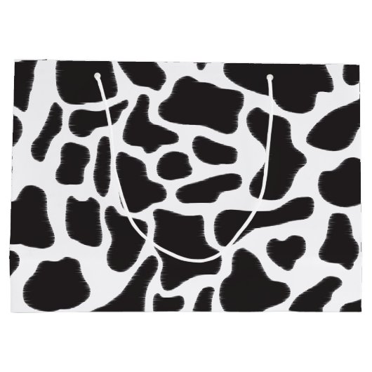 Schwarz-Weiß-Kuh-Spot Tiermuster Große Geschenktüte (Rückseite)