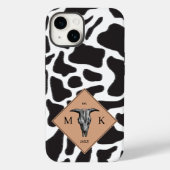 Schwarz-Weiß-Kuh-Spot Tiermuster Monogramm Case-Mate iPhone Hülle (Rückseite)
