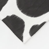 Schwarz-Weiß-Kuh-Spot Tiermuster Monogramm Fleecedecke (Ecke)