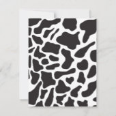 Schwarz-Weiß-Kuh-Spot Tiermuster Monogramm Mitteilungskarte (Rückseite)