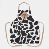 Schwarz-Weiß-Kuh-Spot Tiermuster Monogramm Schürze (Vorderseite)