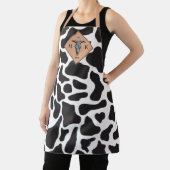 Schwarz-Weiß-Kuh-Spot Tiermuster Monogramm Schürze (InSitu)