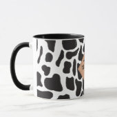 Schwarz-Weiß-Kuh-Spot Tiermuster Monogramm Tasse (Links)