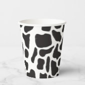 Schwarz-Weiß-Kuh-Spot Tiermuster Pappbecher (Vorderseite)
