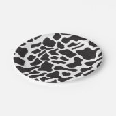 Schwarz-Weiß-Kuh-Spot Tiermuster Pappteller (Schrägansicht)