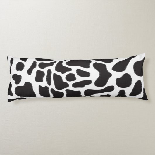 Schwarz-Weiß-Kuh-Spot Tiermuster Seitenschläferkissen (Rückseite)