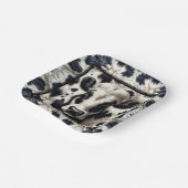 Schwarz-Weiß-Kuh Spots Furry Cowhide Geburtstag Pappteller (Gewinkelt)