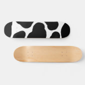 Schwarz-Weiß-Kuh-Spots Minimalistisch Skateboard (Horizontal)