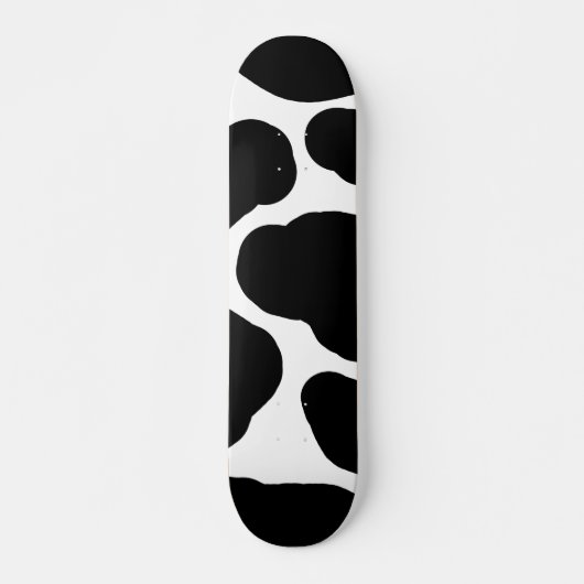 Schwarz-Weiß-Kuh-Spots Minimalistisch Skateboard (Vorne)