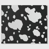 Schwarz-Weiß-Kuh-Spots Tierdruck Geschenkpapier (Flach)