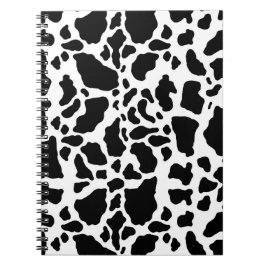 Schwarz-Weiß-Kuh-Spots Tierdruckmuster Notizblock