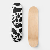 Schwarz-Weiß-Kuh-Spots Tierdruckmuster Skateboard (Vorderseite)