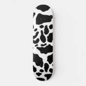 Schwarz-Weiß-Kuh-Spots Tierdruckmuster Skateboard (Vorderseite)