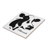 Schwarz-Weiß-Kuh-Tile Fliese (Seite)