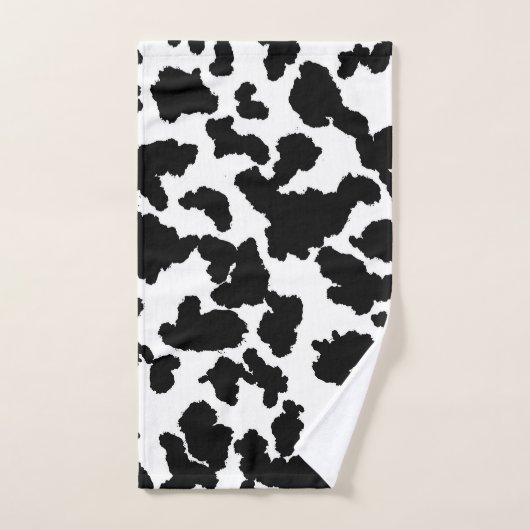 Schwarz-Weiß-Kuh verbirgt das Muster "Fur" Badhandtuch Set (Handtuch)