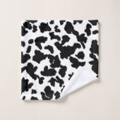Schwarz-Weiß-Kuh verbirgt das Muster "Fur" Badhandtuch Set (Waschlappen)