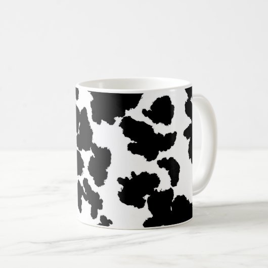 Schwarz-Weiß-Kuh verbirgt das Muster "Fur" Kaffeetasse (VorderseiteRechts)