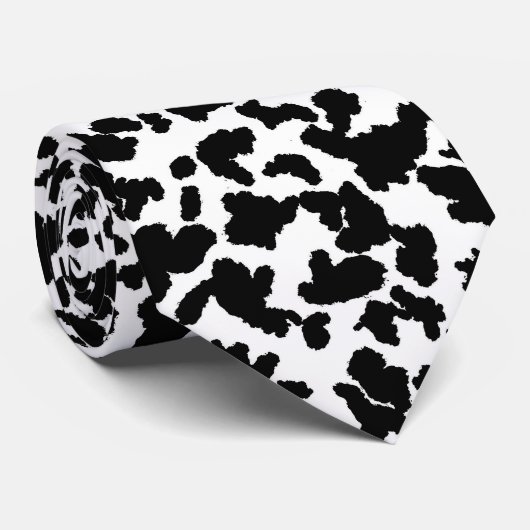 Schwarz-Weiß-Kuh verbirgt das Muster "Fur" Krawatte (Gerollt)