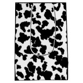 Schwarz-Weiß-Kuh verbirgt das Muster "Fur" Mittlere Geschenktüte (Rückseite)