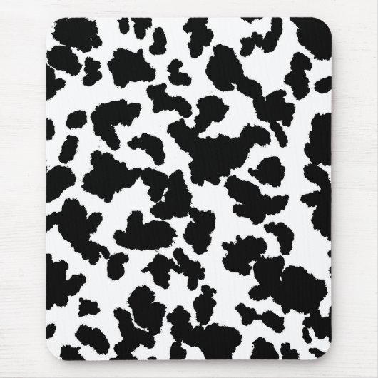Schwarz-Weiß-Kuh verbirgt das Muster "Fur" Mousepad (Vorne)