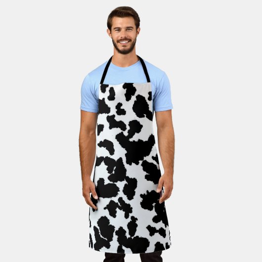 Schwarz-Weiß-Kuh verbirgt das Muster "Fur" Schürze (Getragen)