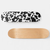 Schwarz-Weiß-Kuh verbirgt das Muster "Fur" Skateboard (Horizontal)