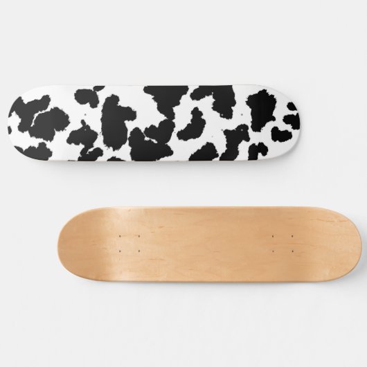 Schwarz-Weiß-Kuh verbirgt das Muster "Fur" Skateboard (Horizontal)